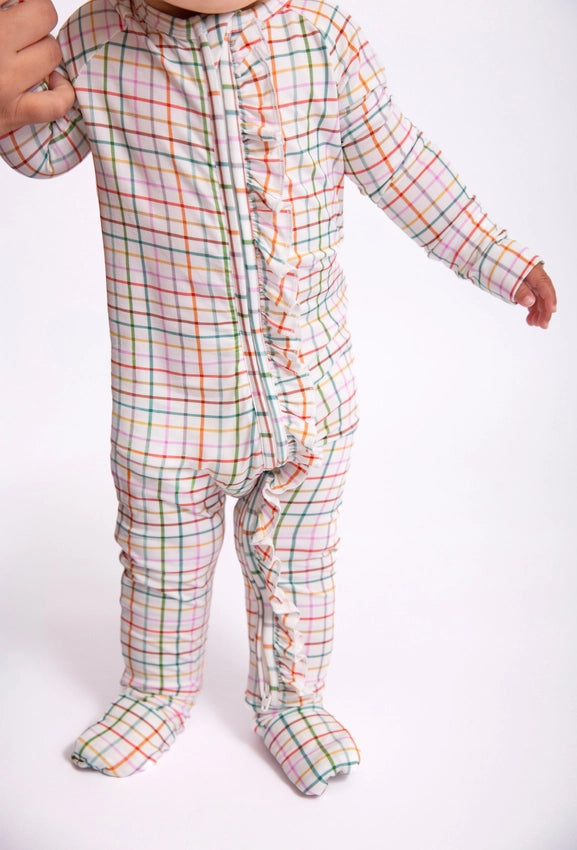 Aj Plaid -Convertible Zip Pjs