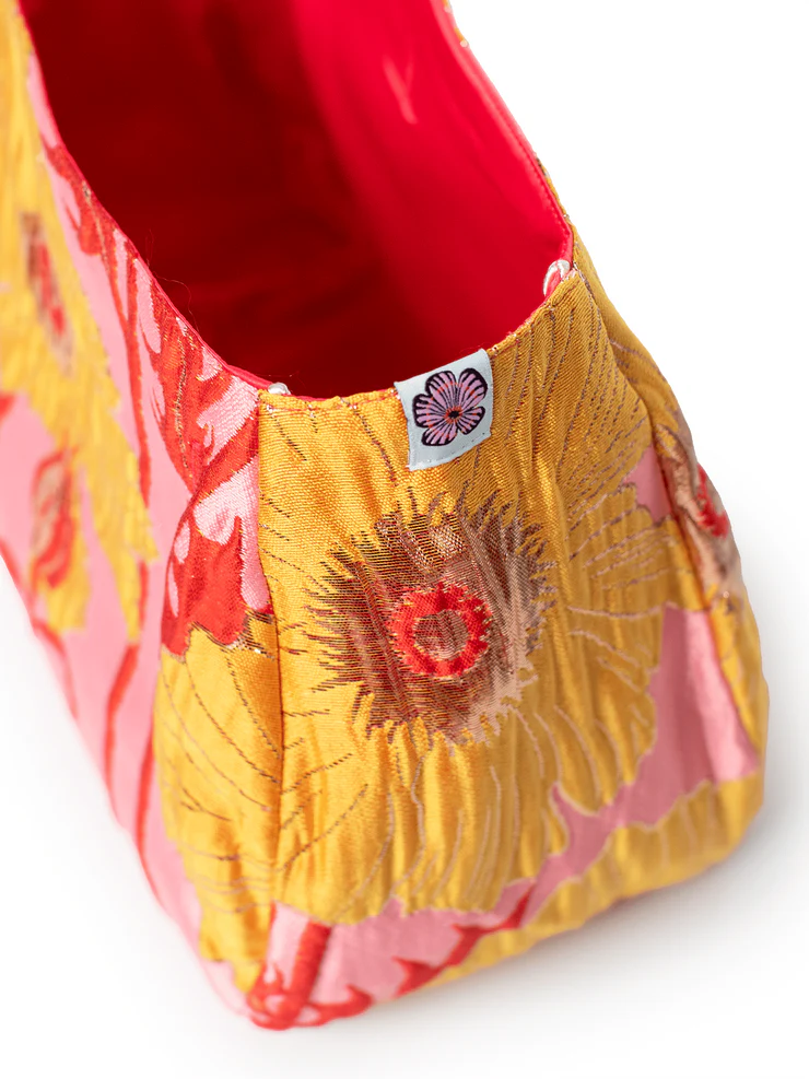 BAG COVER Tree Poppies Pink & Red Satin