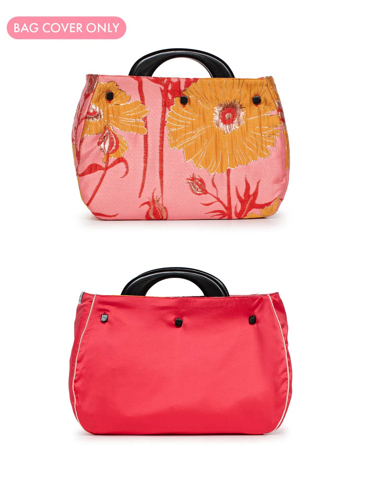 BAG COVER Tree Poppies Pink & Red Satin