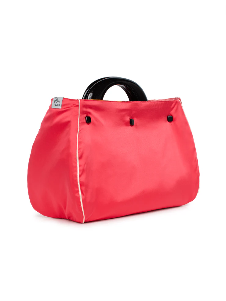 BAG COVER Tree Poppies Pink & Red Satin