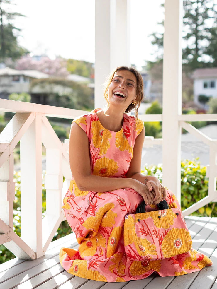 BAG COVER Tree Poppies Pink & Red Satin