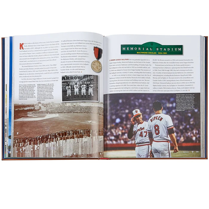 Leather Gift Book:  Ballparks, Past and Present Book