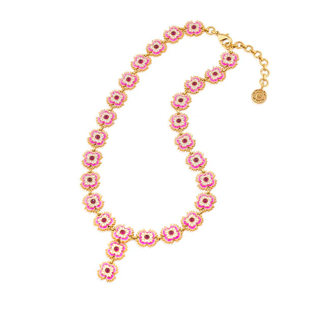 Dianthus Convertible Necklace, 16"+2" - Pink