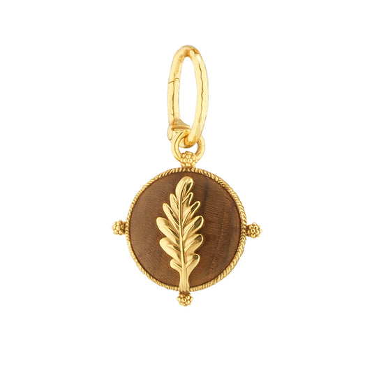 Forest Walk Oak Leaf Double Sided Pendant - Teak/Gold