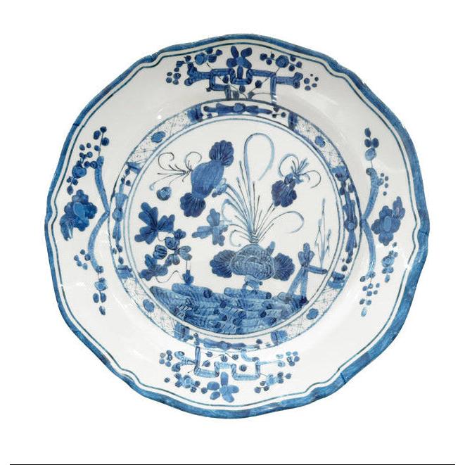 Vida Faenza 11" Dinner Plate - White and Blue