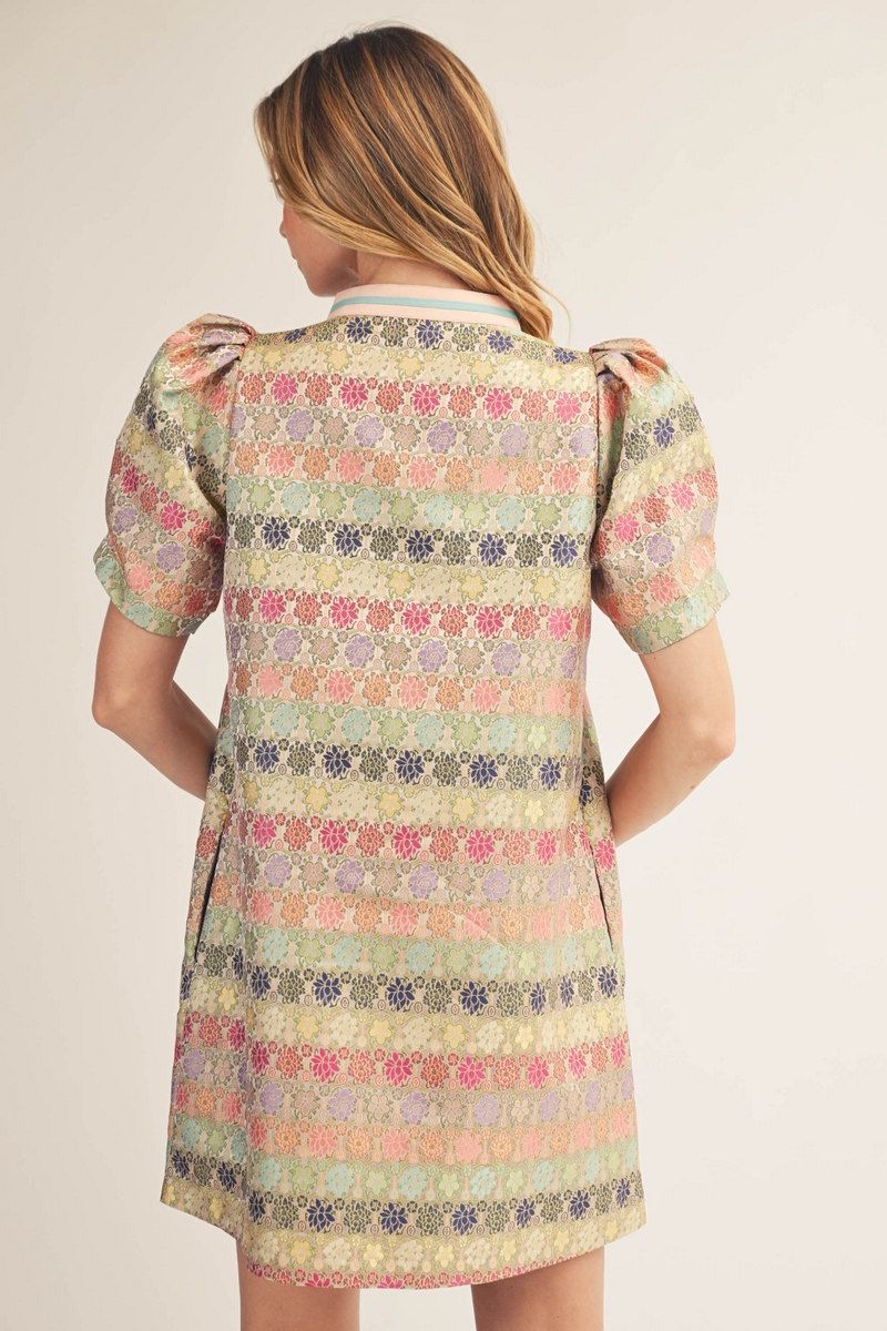 Jacquard Short Sleeve Dress
