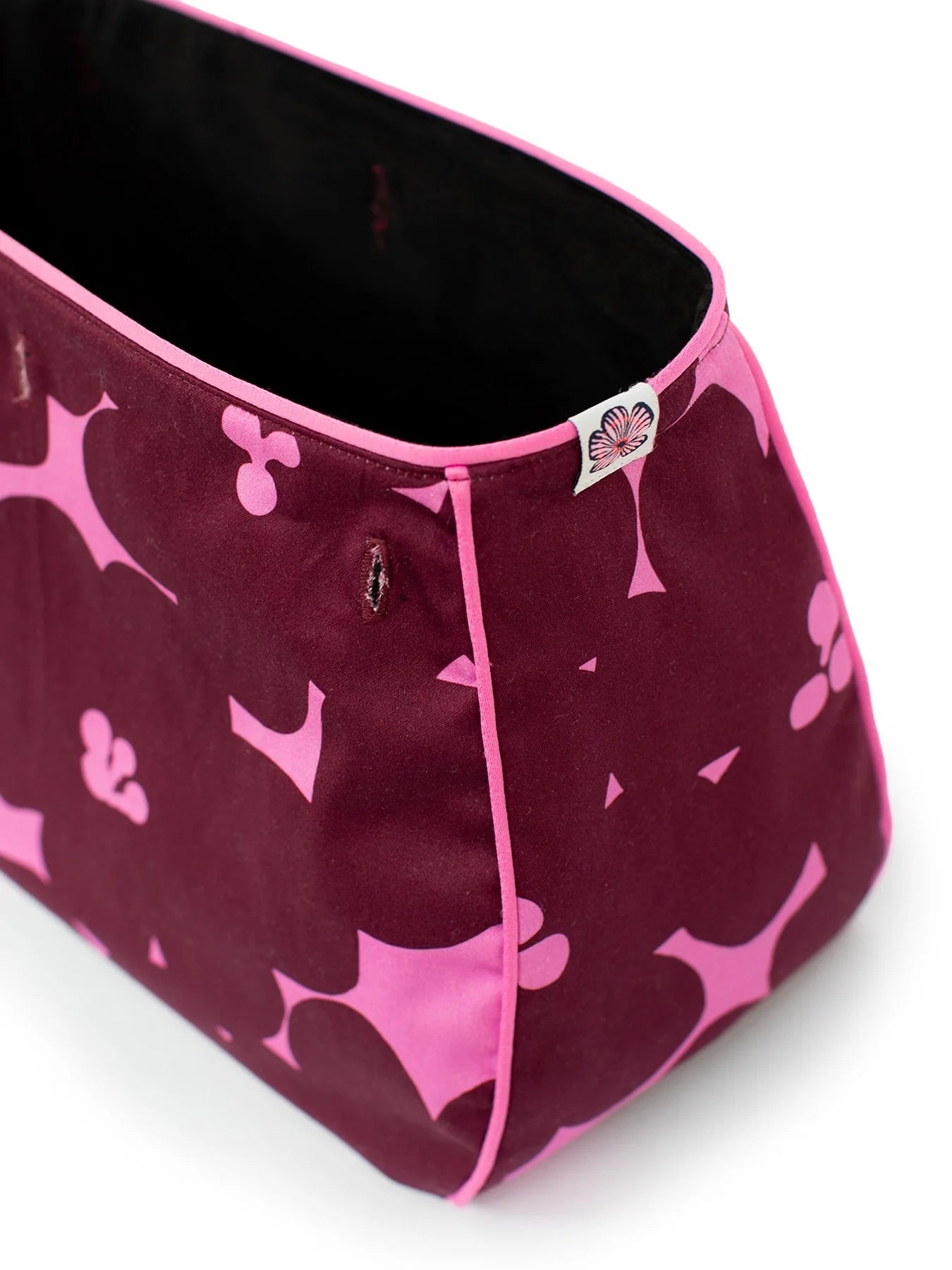 BAG COVER Jumbo Blooms Magenta & Black Faux Suede