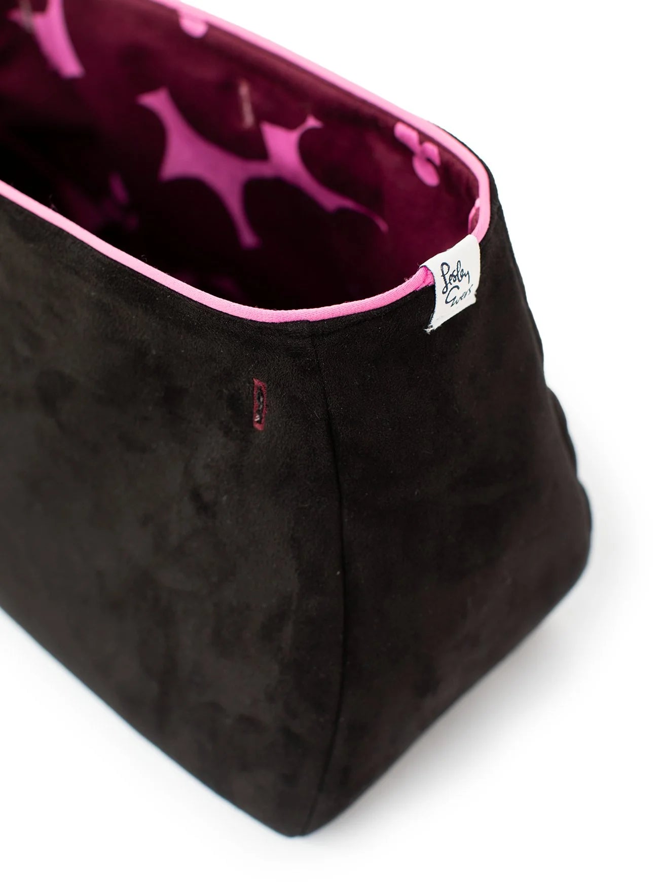 BAG COVER Jumbo Blooms Magenta & Black Faux Suede