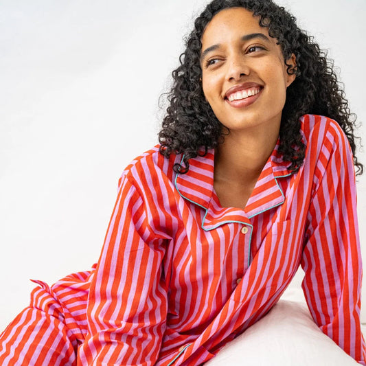 Bonnie Pajama Set (Lavender/Poppy)