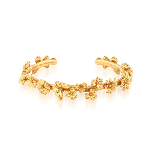 Meadow Walk Flowers Petite Cuff - Gold
