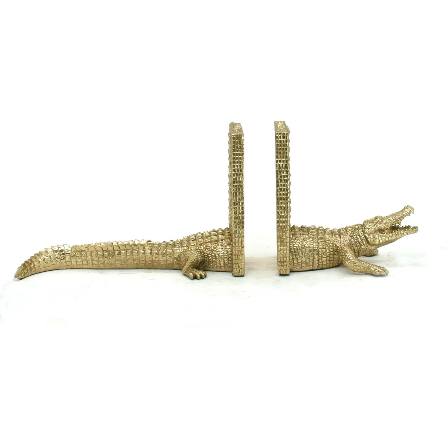 Gold Alligator Bookends