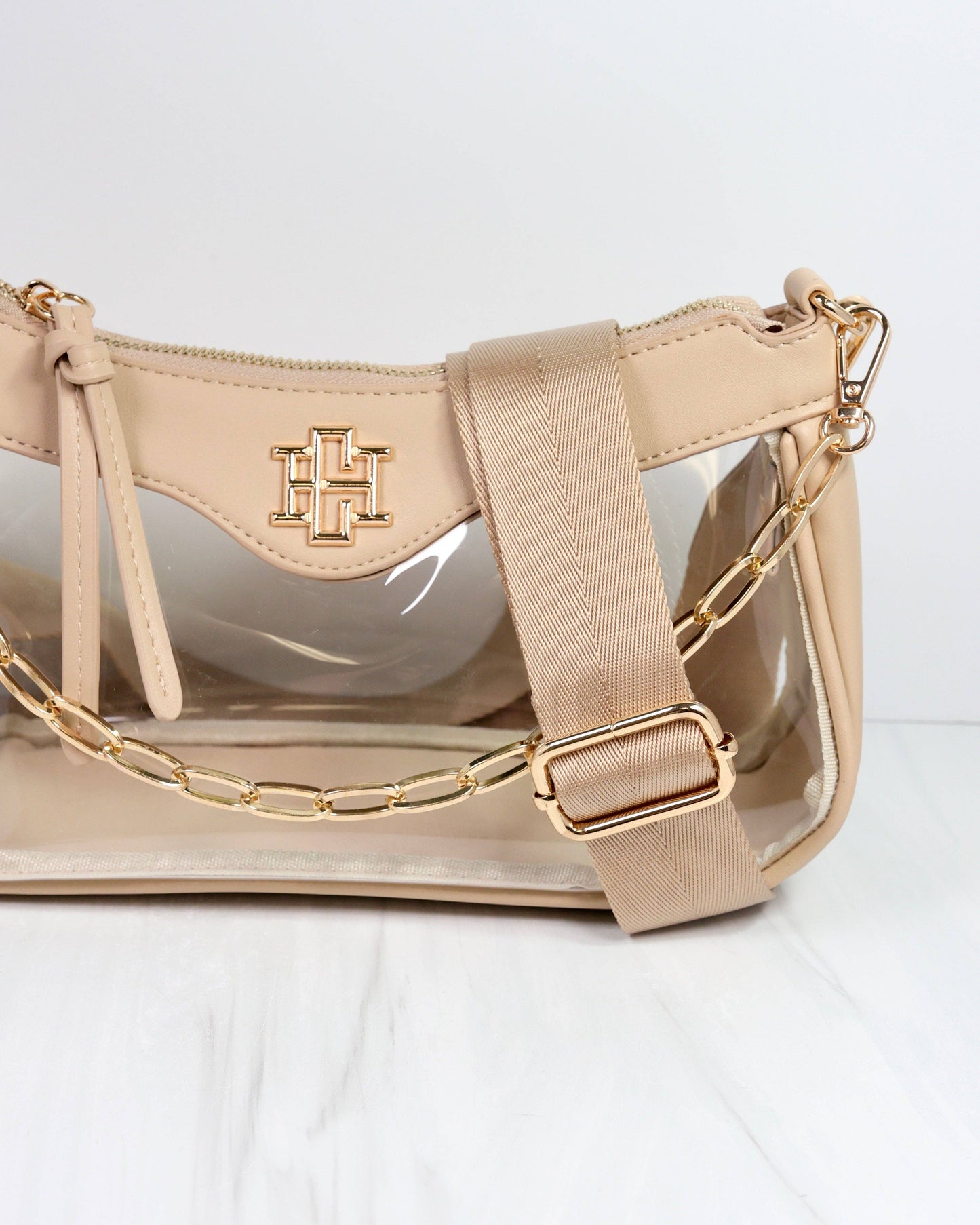Cassidy Clear Crossbody Nude