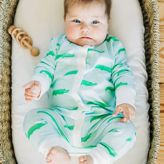 Alligator Buttflap Baby Pajamas