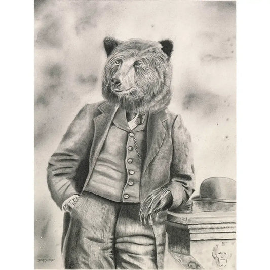 Print (signed) Bear Pencil Drawing