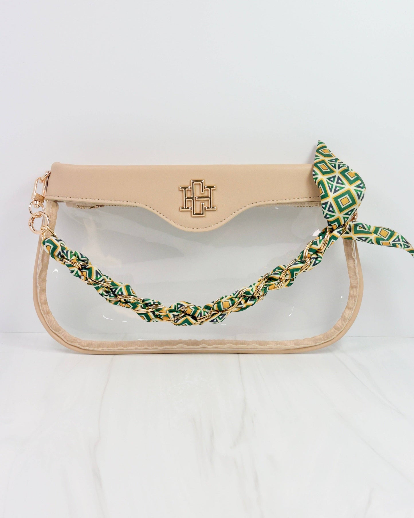 Serafina Scarf Purse Chain Green Gold