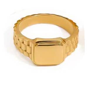 18K Sstainless Steel Tarnish Free- Gold Square