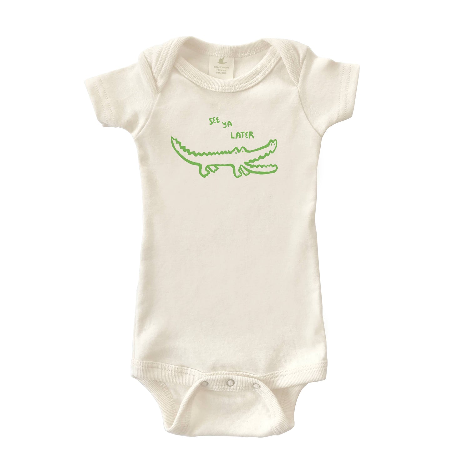 Later Gator Onesie - Short Sleeves: Lime Green