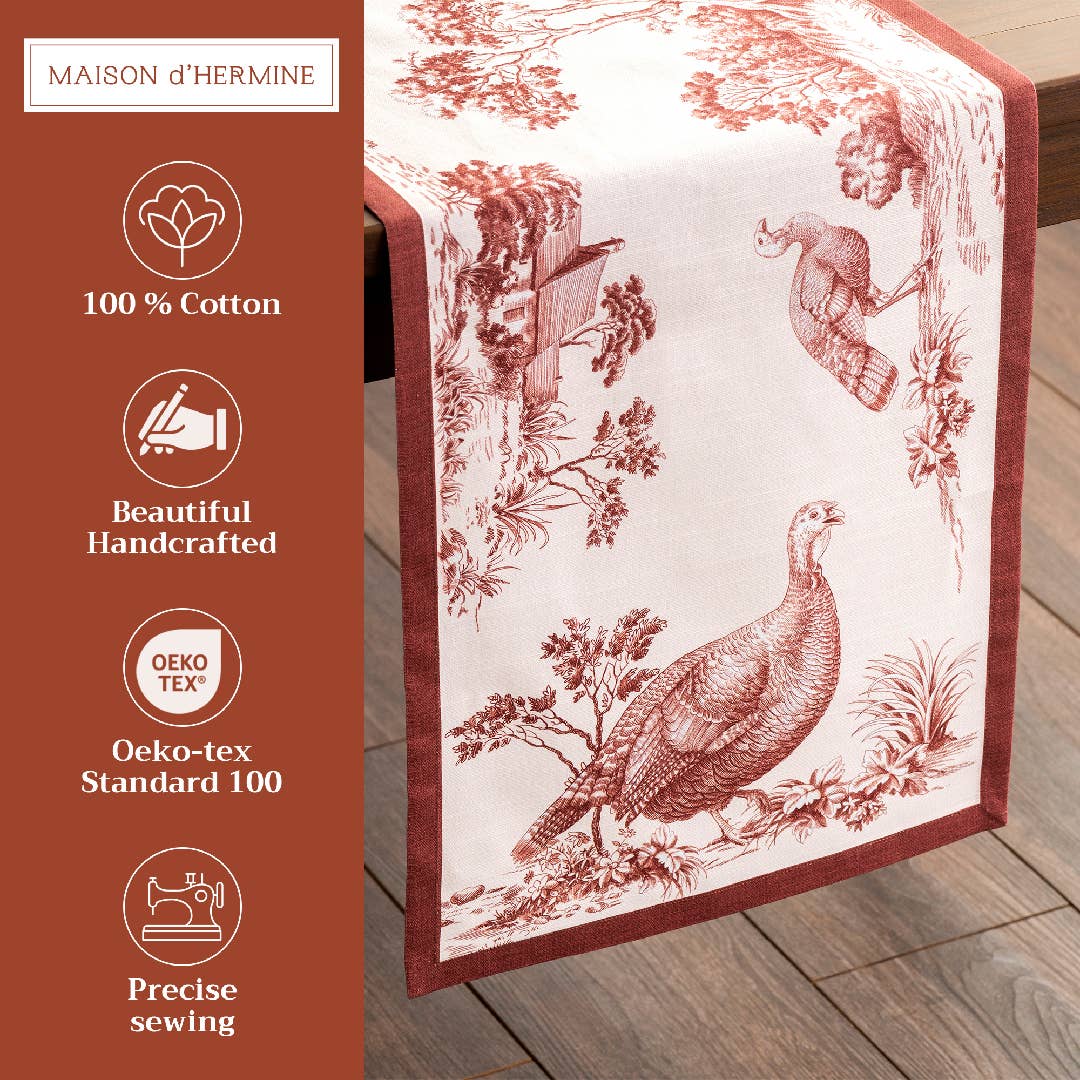 Table Runner -Holy Jouy-Brown: 72" x 14.5"