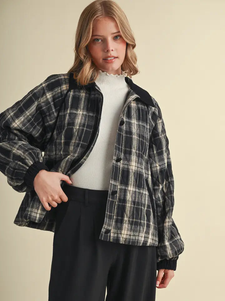 Plaid Quilted Jacket