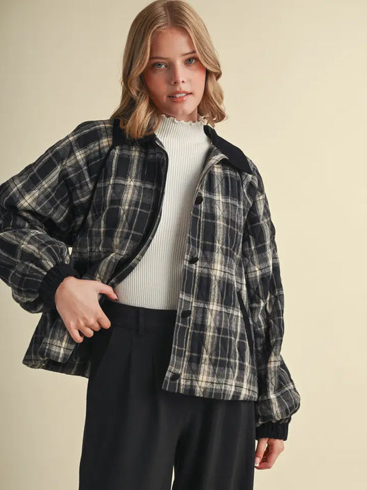 Plaid Quilted Jacket