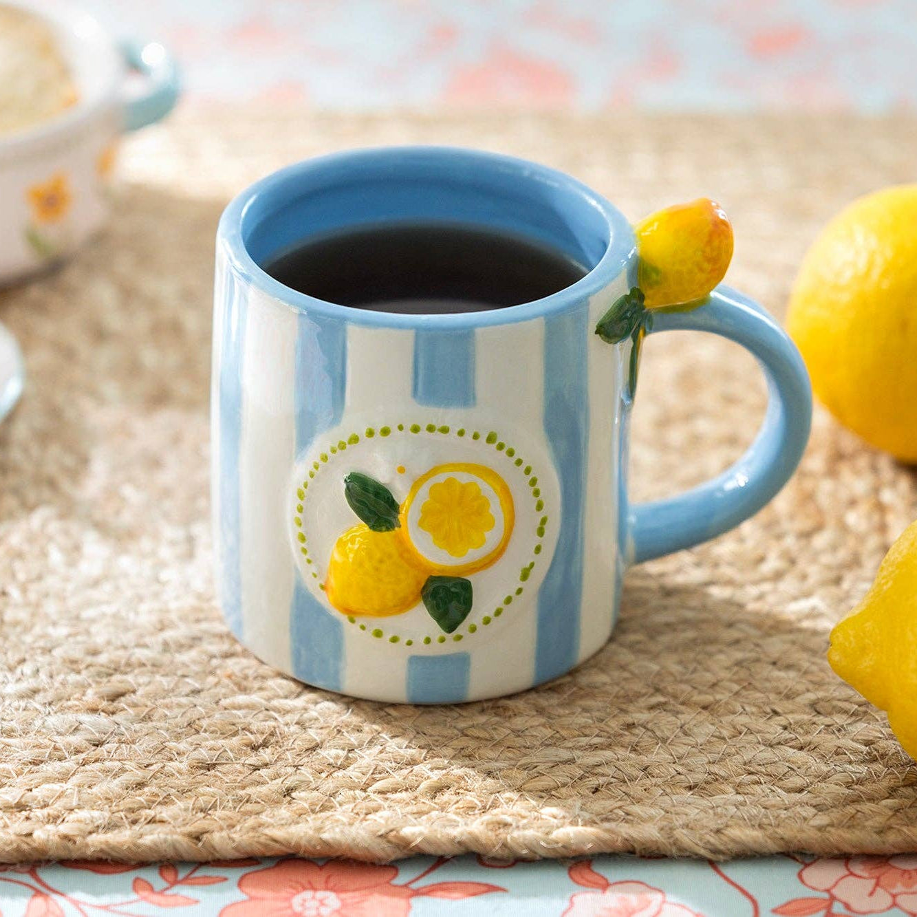 Lemon Blue 14oz Stripe Mug