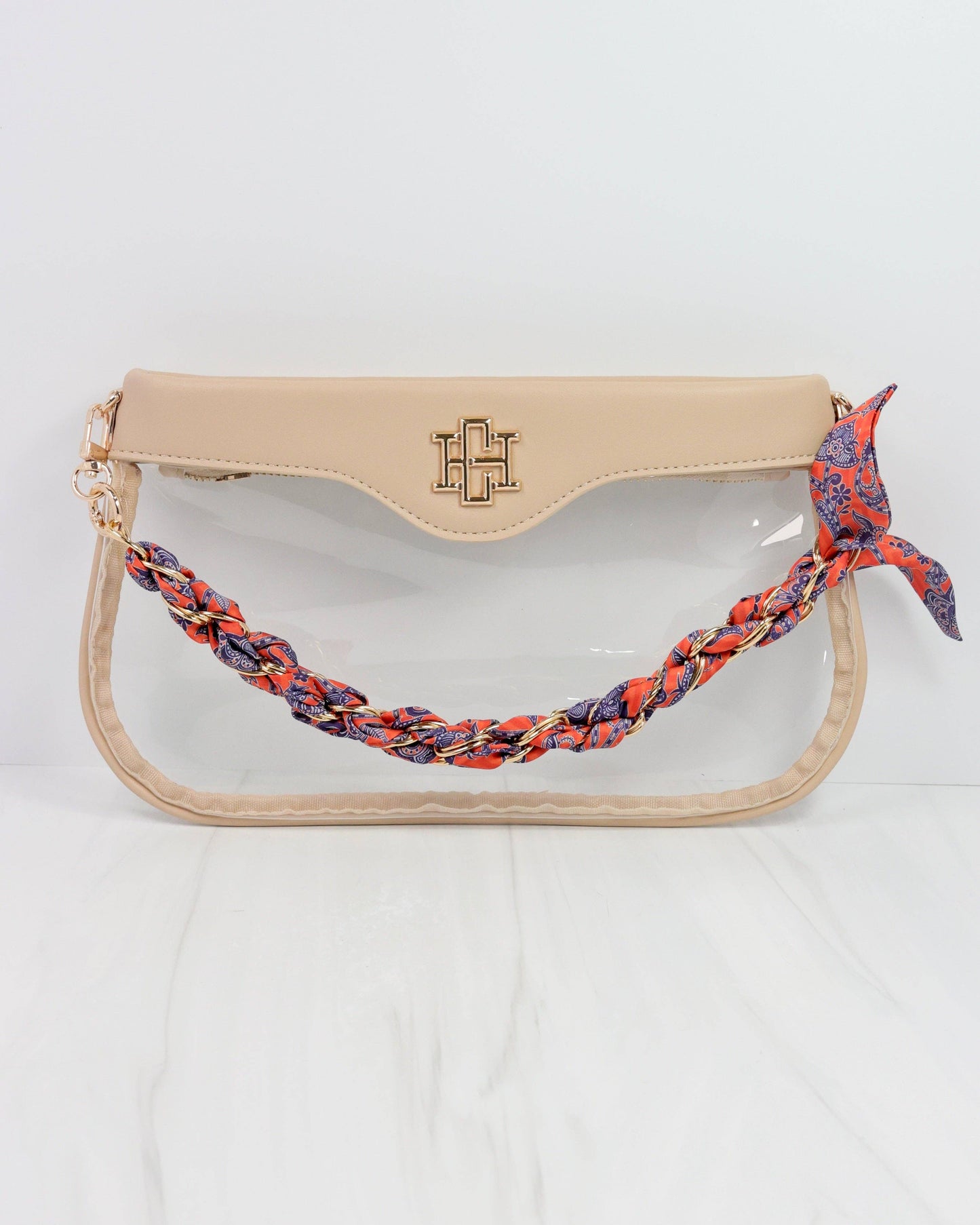 Serafina Scarf Purse Chain Blue Orange