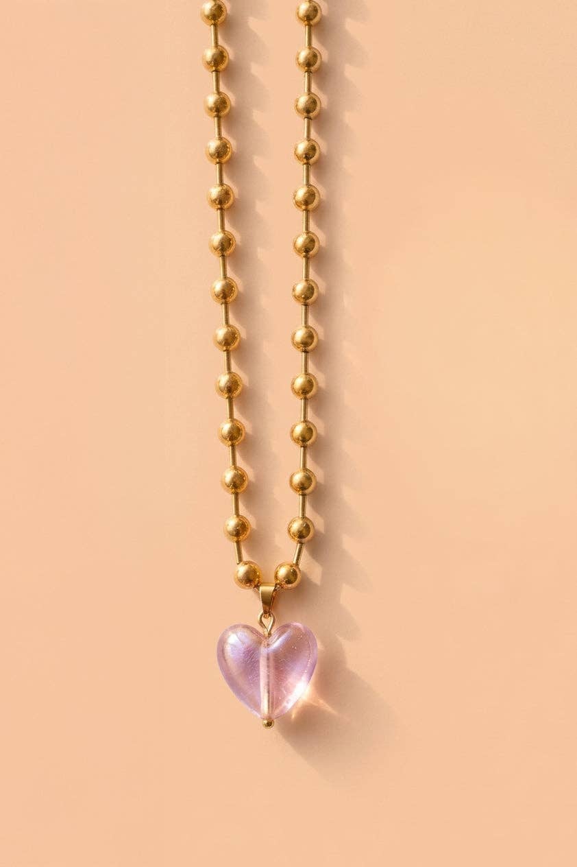 Heart of Glass Necklace - 18K Gold Plated: Cloud