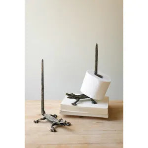 Cast Iron Crocodile Toilet Paper Holder