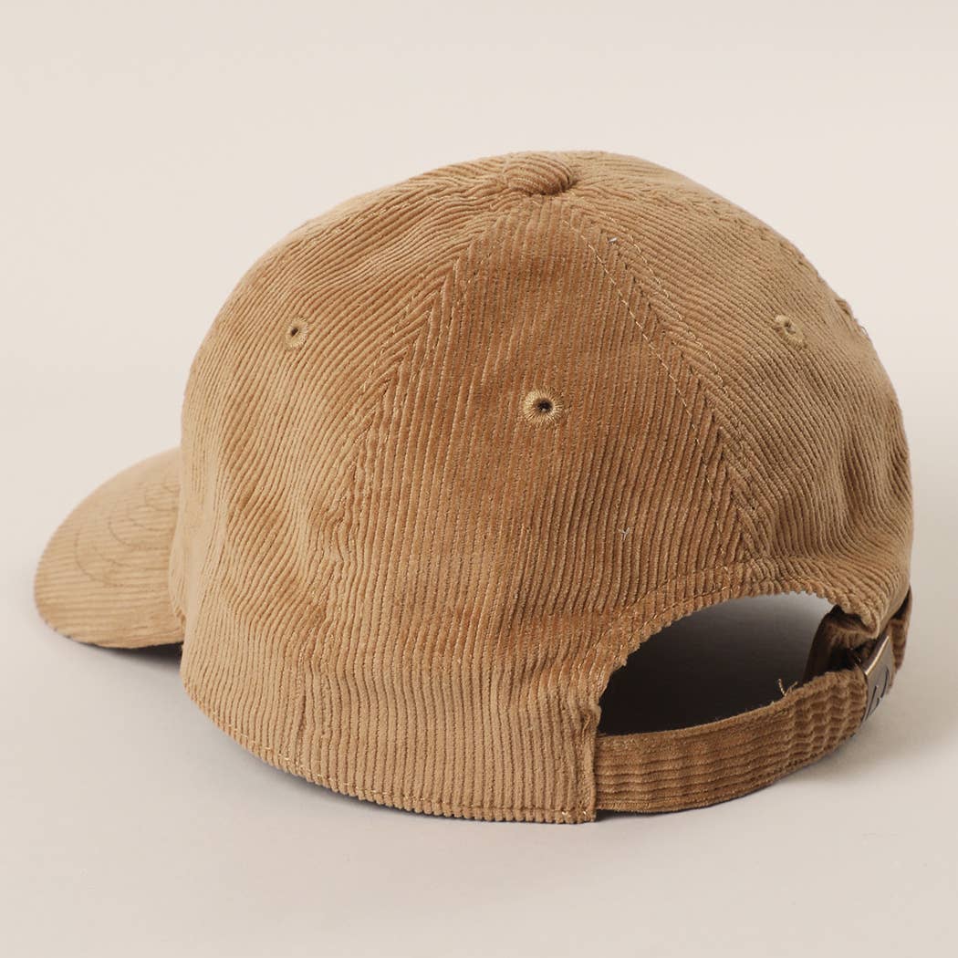 WHISKEY WEATHER Embroidered Corduroy Baseball Cap