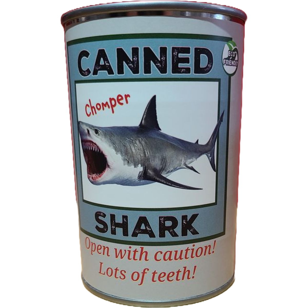 Canned Shark | Stuffed Animal Plush w/Jokes | Unique Gift: Pop Top Lid