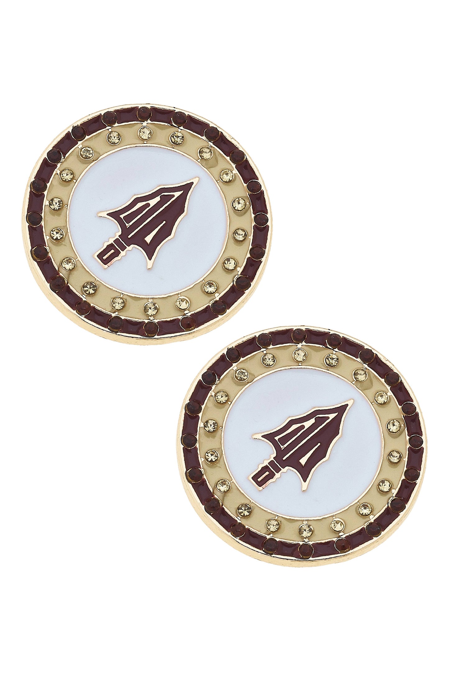 Florida State Seminoles Pave Disc Stud Earrings