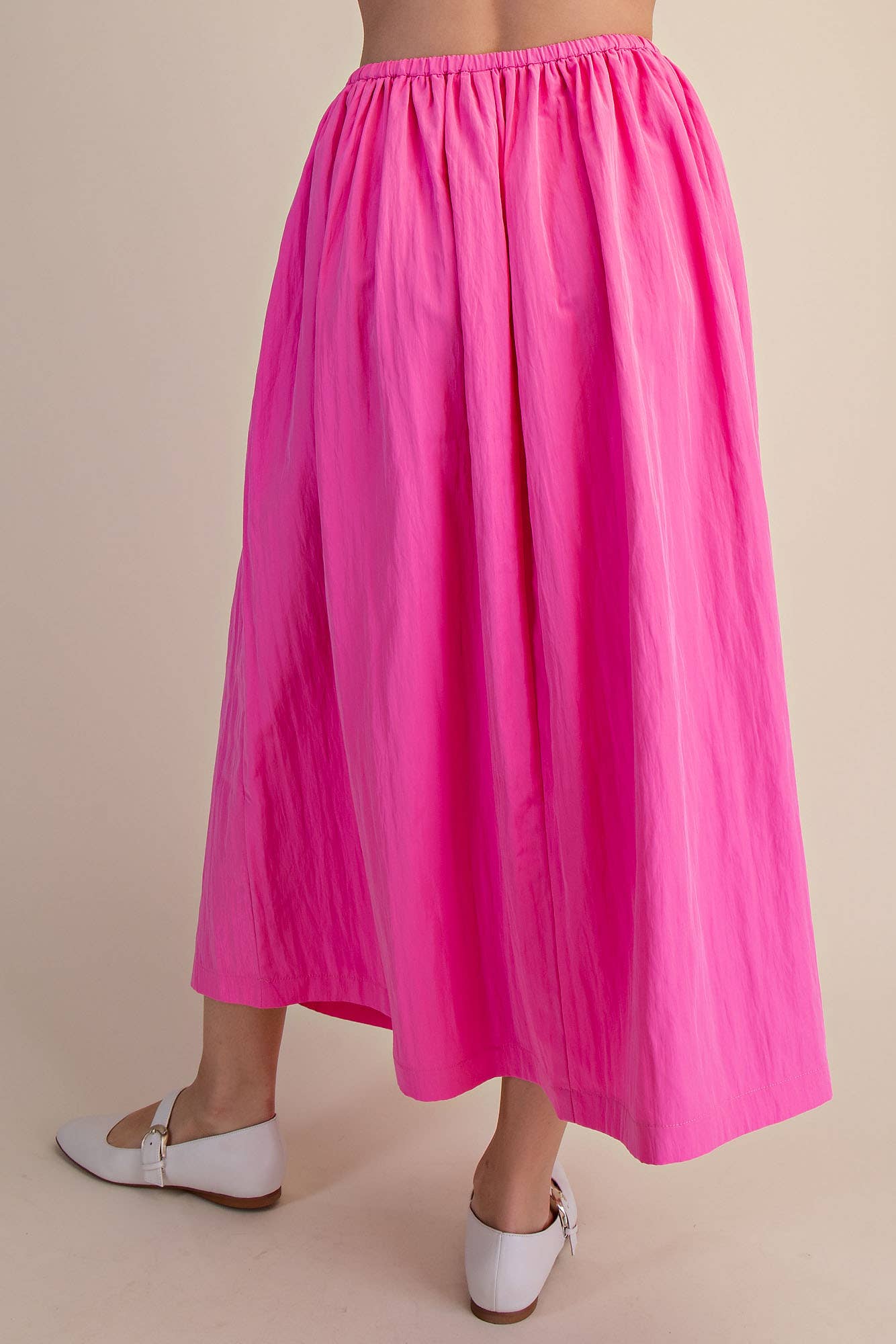 A-Line Midi Skirt: Pink