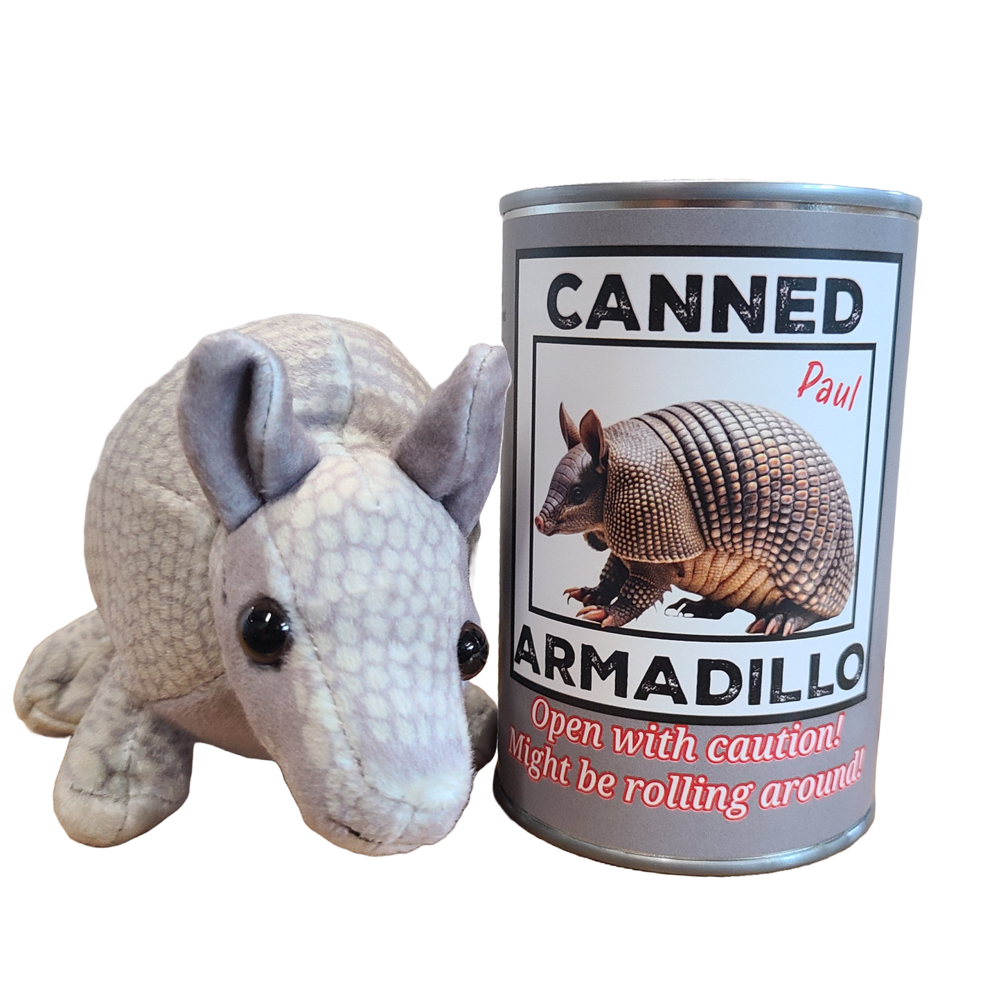 Canned Armadillo | Stuffed Animal Plush w/Funny Jokes on Can: Pop Top Lid