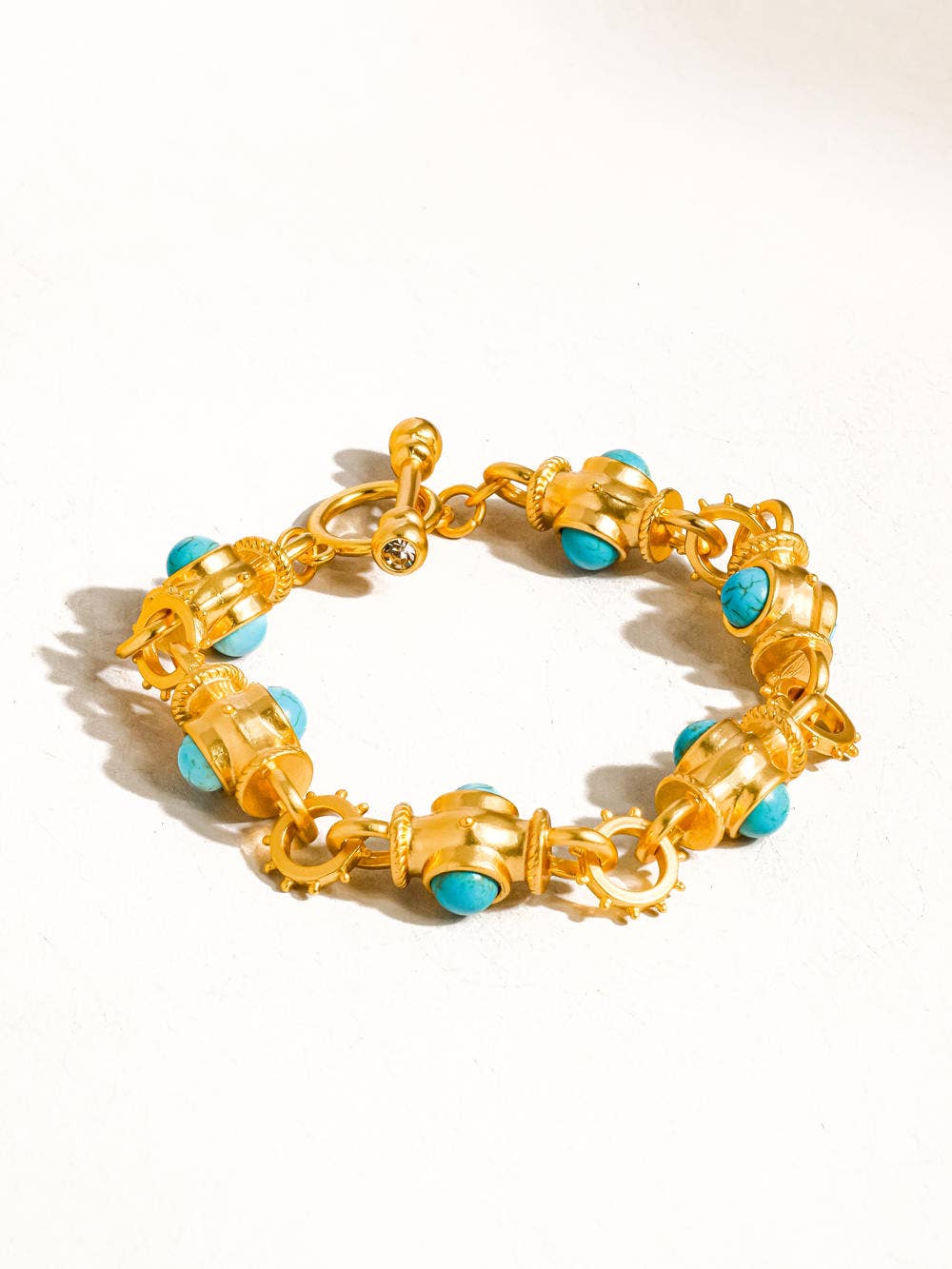 Atley 18K Gold Vintage Turquoise Bracelet: Turquoise
