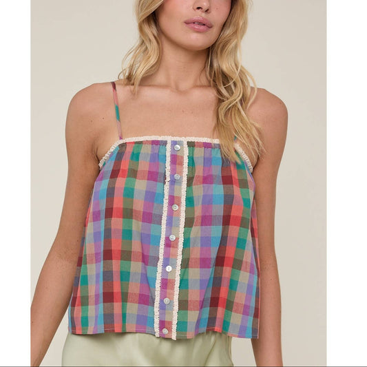 Plaid Cami Top