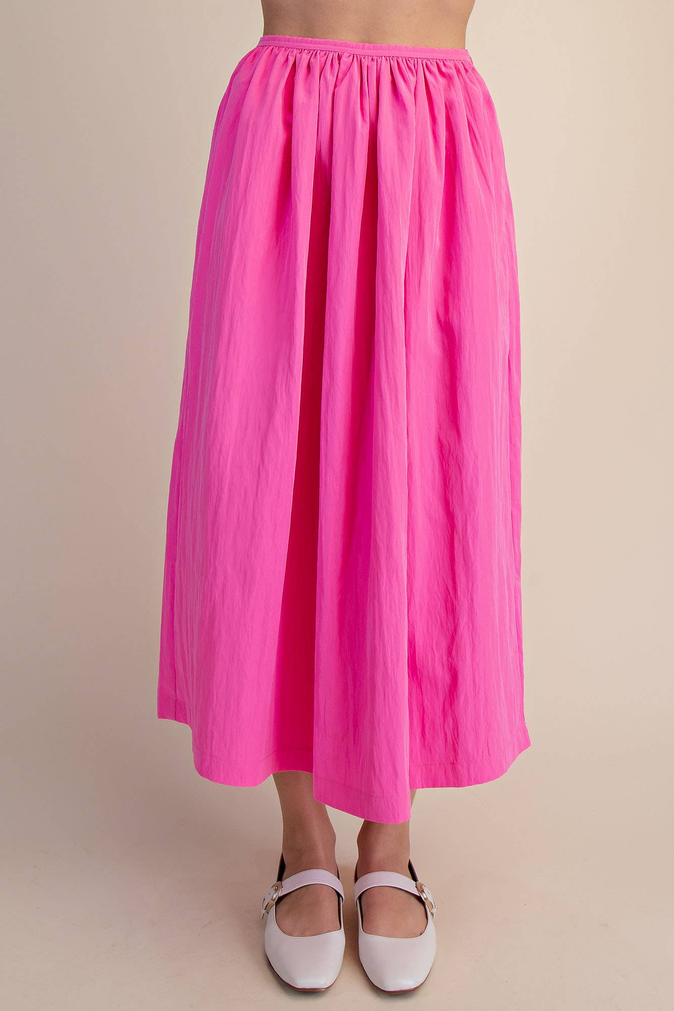 A-Line Midi Skirt: Pink
