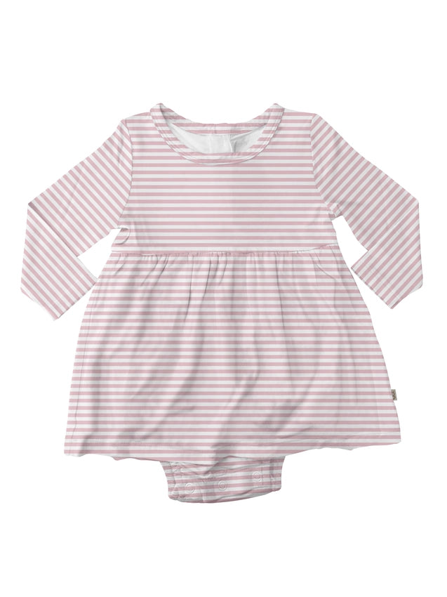 Bodysuit Dress - Pink Stripes