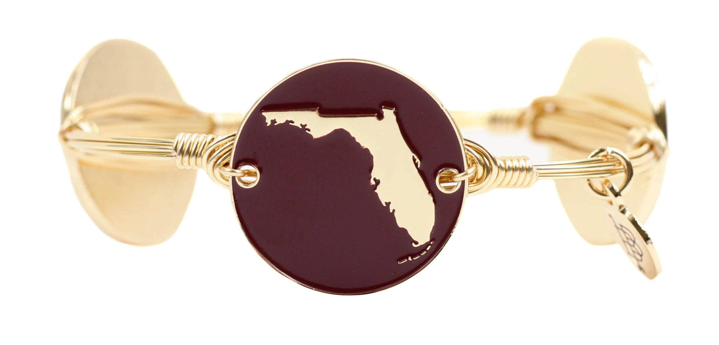 State of Florida Bangle Bracelet - Garnet: Standard