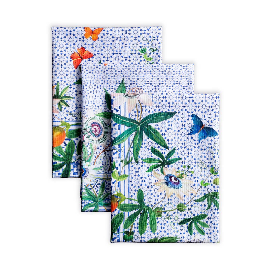 Kitchen Towels Set of 3 - Passiflora