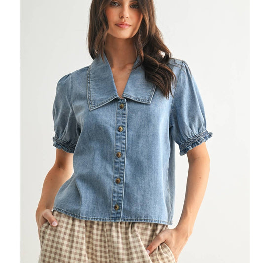 Denim Button Up Blouse