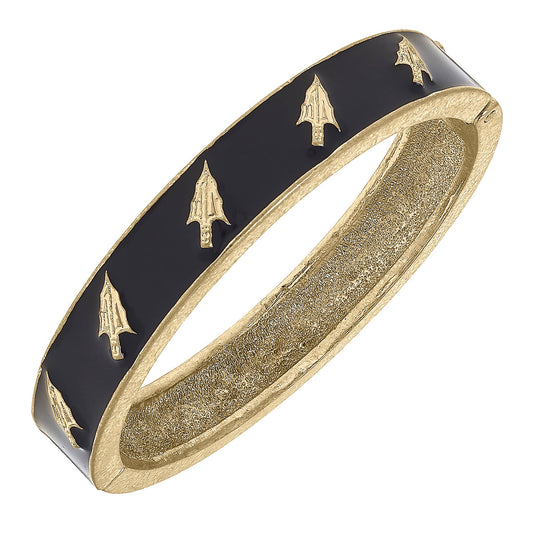 Florida State Seminoles Enamel Logo Hinge Bangle: Black