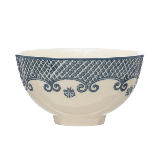 Round sm bowl blue cream