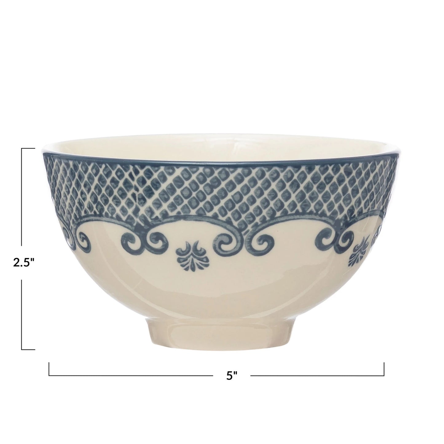 Round sm bowl blue cream