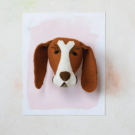 Felt Dog Head Wall Decor