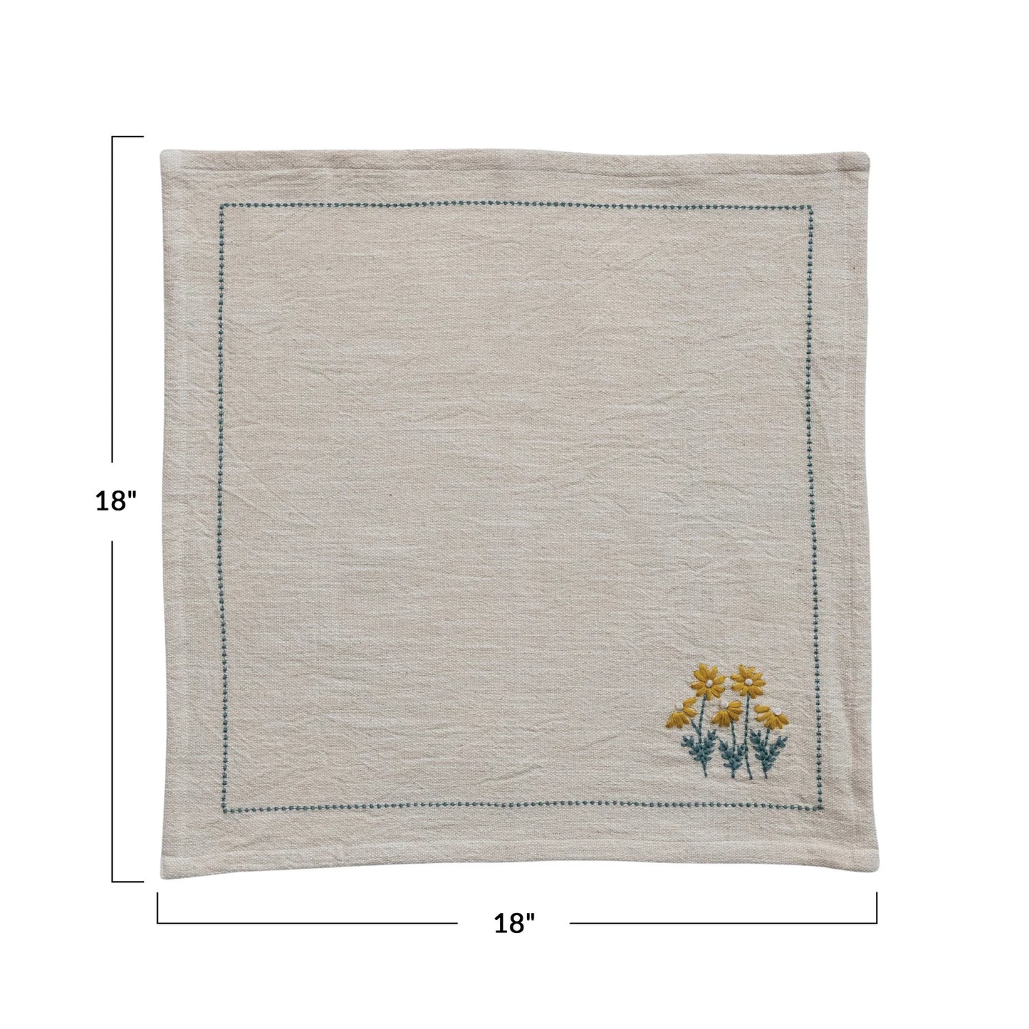 Floral Embroidered napkin Set 4