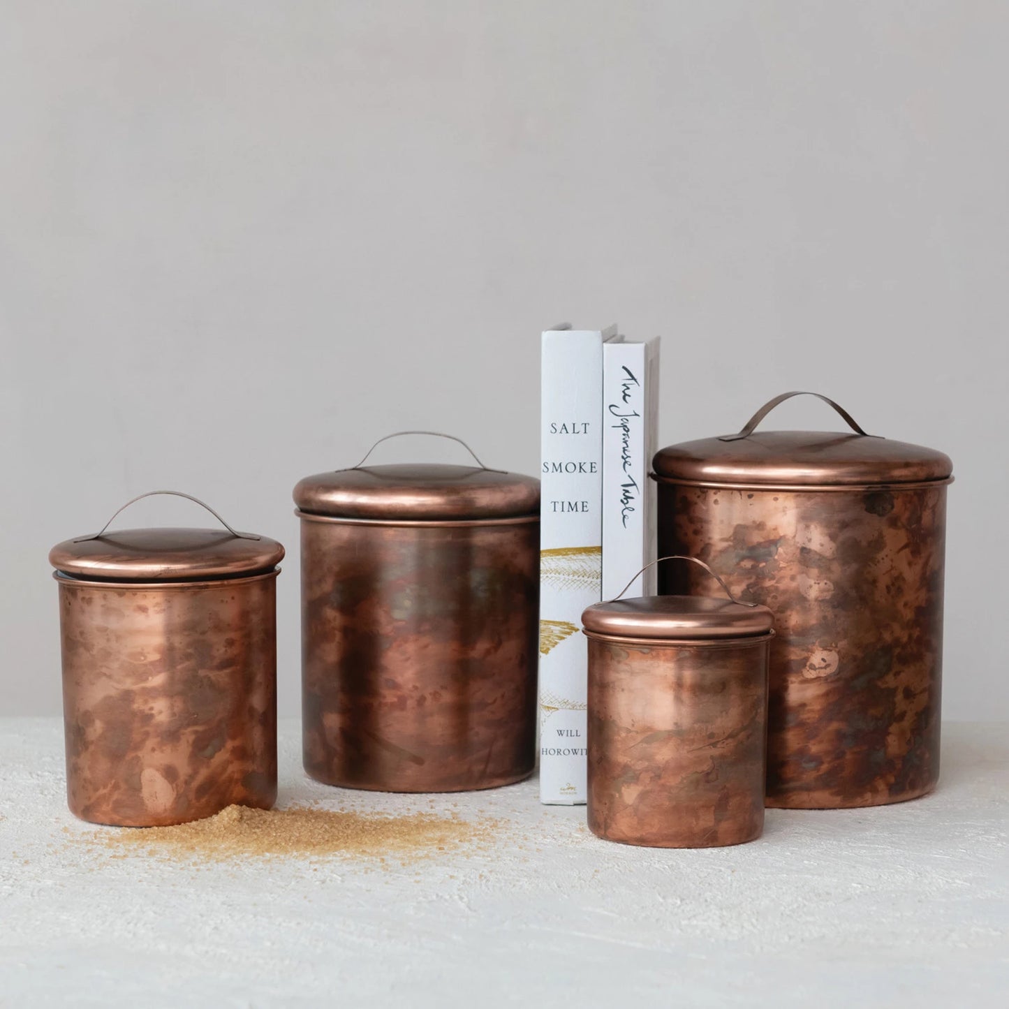 Stainless Steel Canister, Oxidized Copper Finish