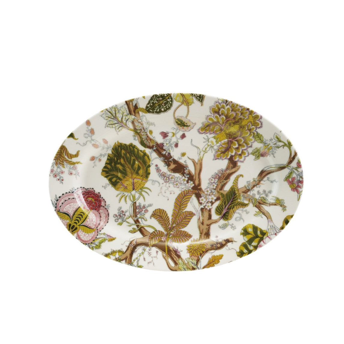 Oval Printed Stoneware Platter w/ Botanicals