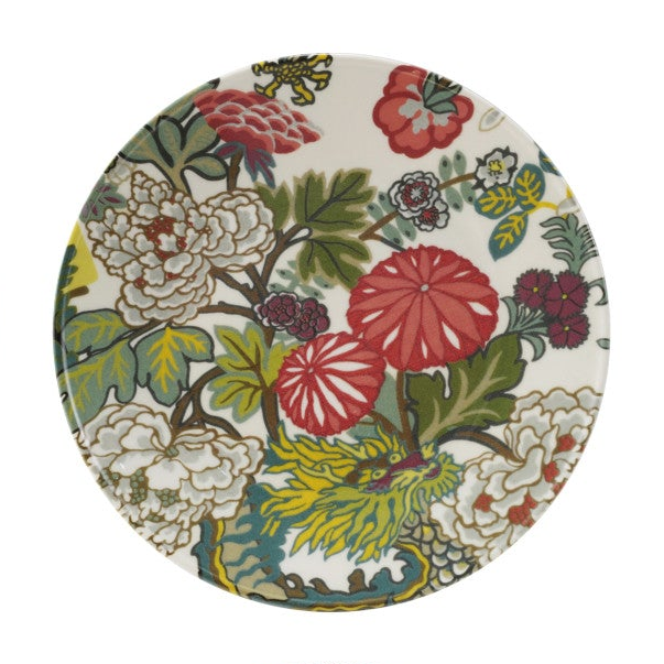 Printed Stoneware Plate w/ Botanicals