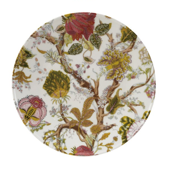 Printed Stoneware Plate w/ Botanicals