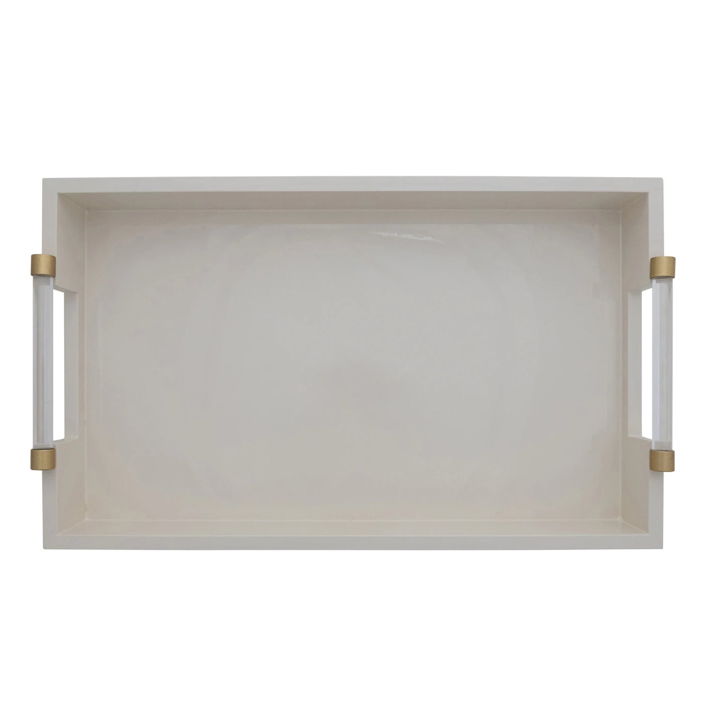 Lacquered Tray w/ Acrylic & Metal Handles